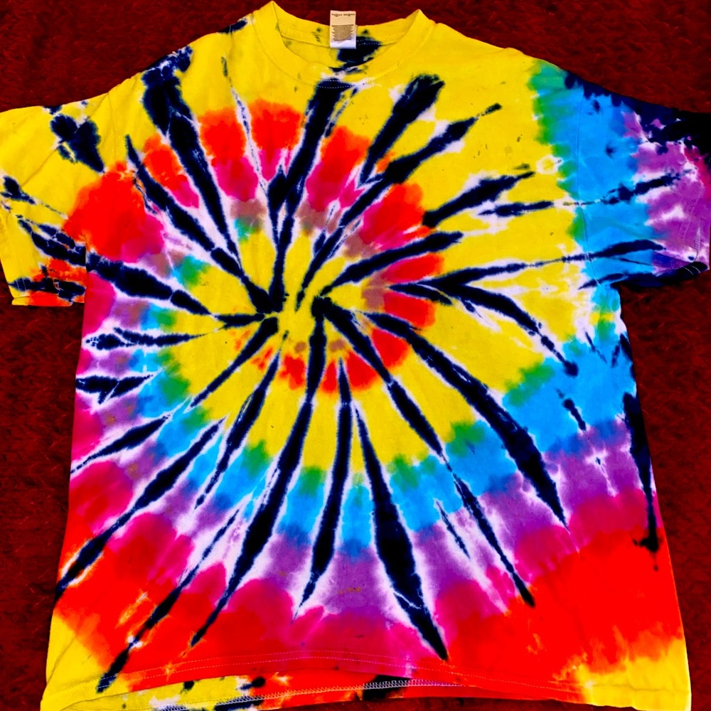 Festival wear , Hippie shirt , Tie Dye , Rainbow , Extra Large , XL
